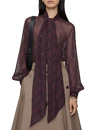 Lina Checked Silk Blouse