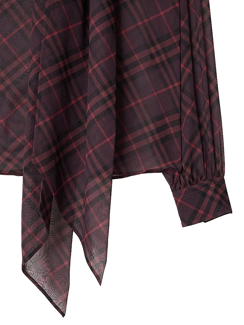 Lina Checked Silk Blouse