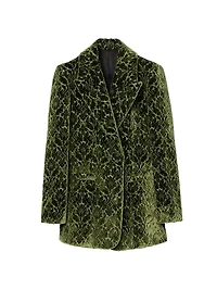 Baroque Velvet Single-Breasted Blazer