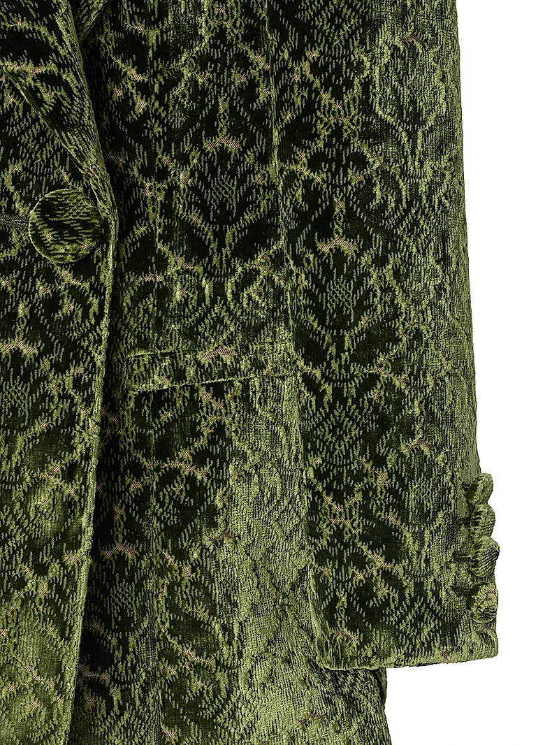 Baroque Velvet Single-Breasted Blazer