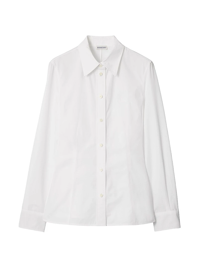 Logo Cotton-Poplin Button-Front Shirt