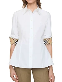 Logo Cotton-Poplin Button-Front Shirt