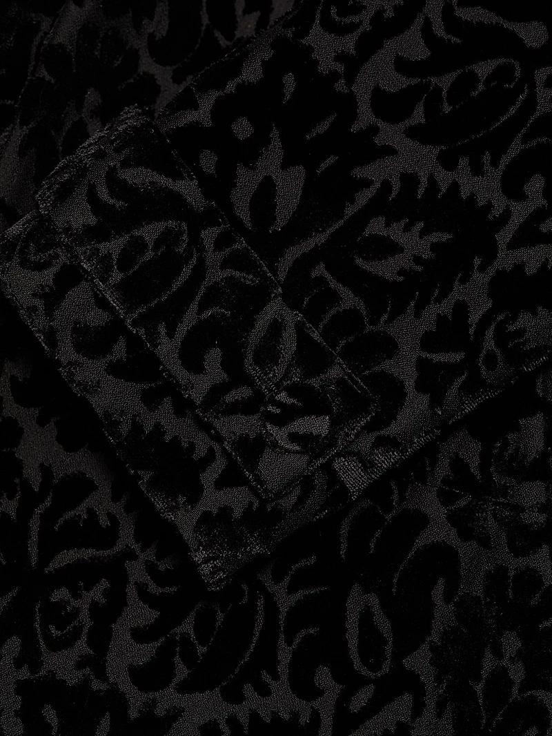 Floral Silk-Cotton Velvet Jacquard Trench