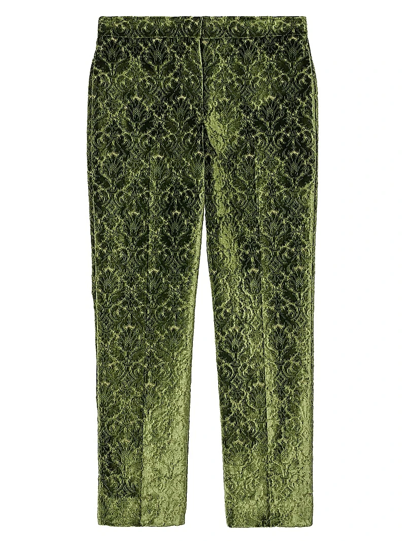 Baroque Velvet Straight-Leg Trousers