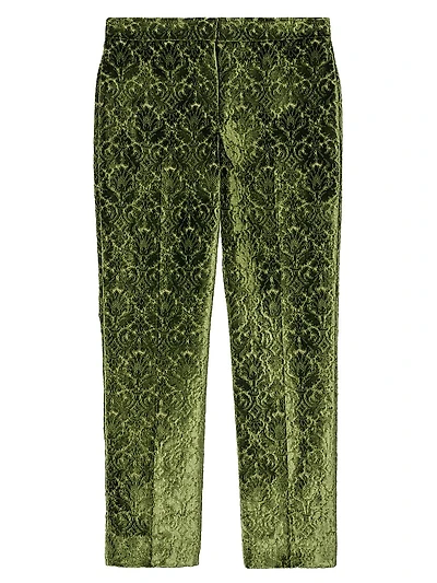 Baroque Velvet Straight-Leg Trousers