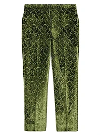 Baroque Velvet Straight-Leg Trousers