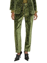 Baroque Velvet Straight-Leg Trousers
