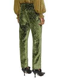 Baroque Velvet Straight-Leg Trousers