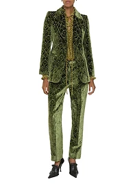 Baroque Velvet Straight-Leg Trousers