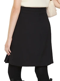 Eleonora Pleated Wool-Blend Twill Miniskirt
