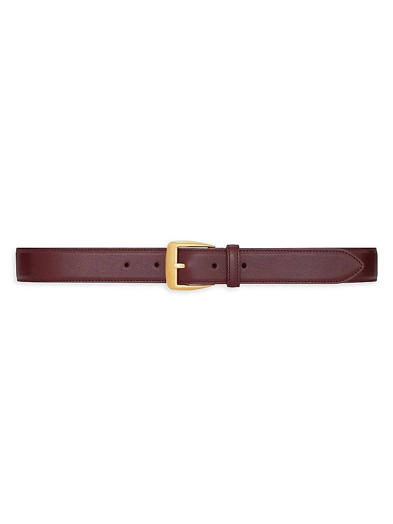 Trapezoid Belt Grained Leather