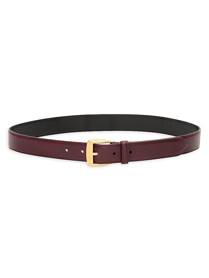 Trapezoid Belt Grained Leather