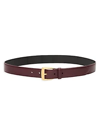 Trapezoid Belt Grained Leather