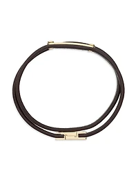 Double-Wrap Bracelet Leather and Metal