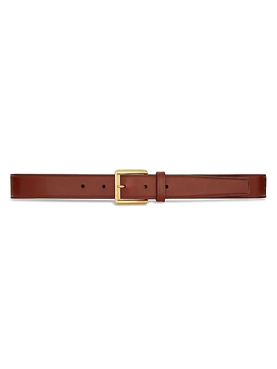 Rectangular Buckle Belt Leather