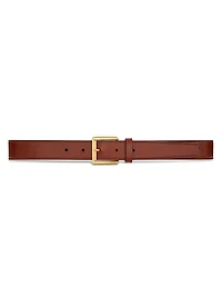 Rectangular Buckle Belt Leather