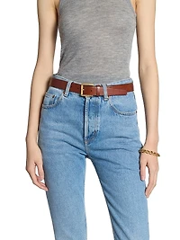 Rectangular Buckle Belt Leather