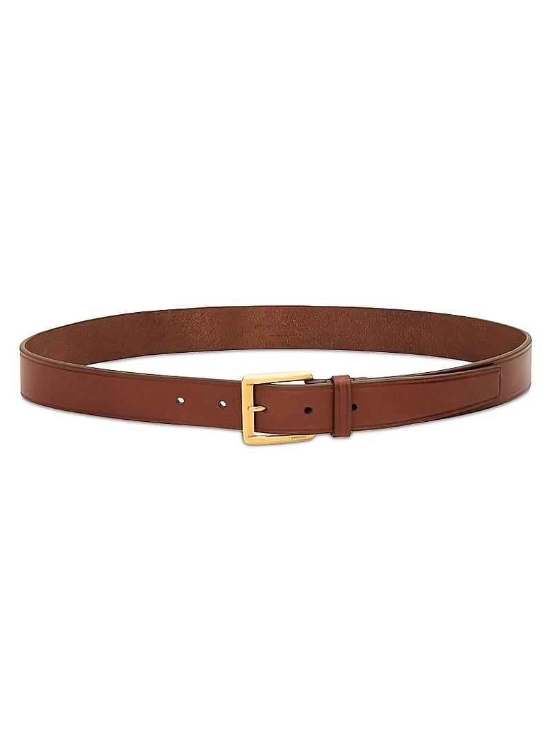 Rectangular Buckle Belt Leather