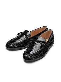 Britt Croc-Embossed Leather Loafers