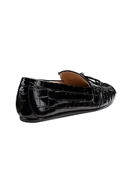 Britt Croc-Embossed Leather Loafers