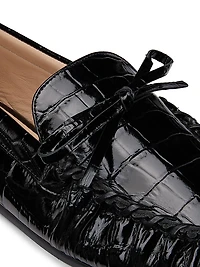 Britt Croc-Embossed Leather Loafers