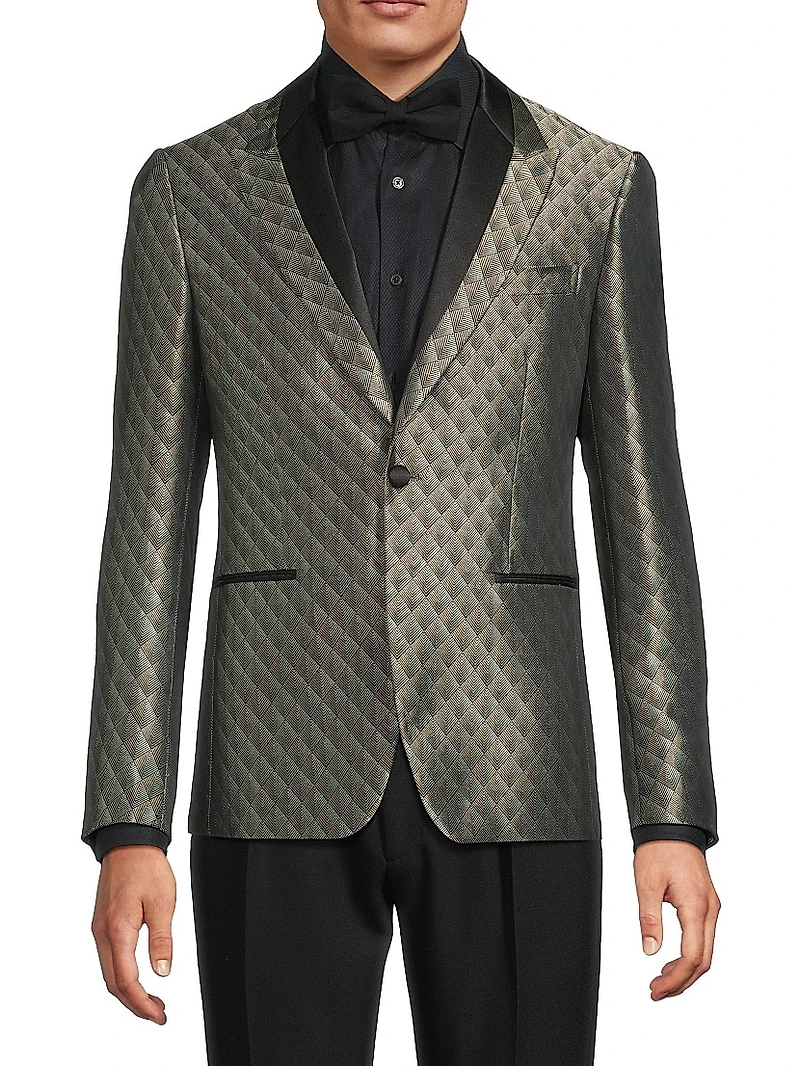 Geometric Single-Breasted Dinner Jacket