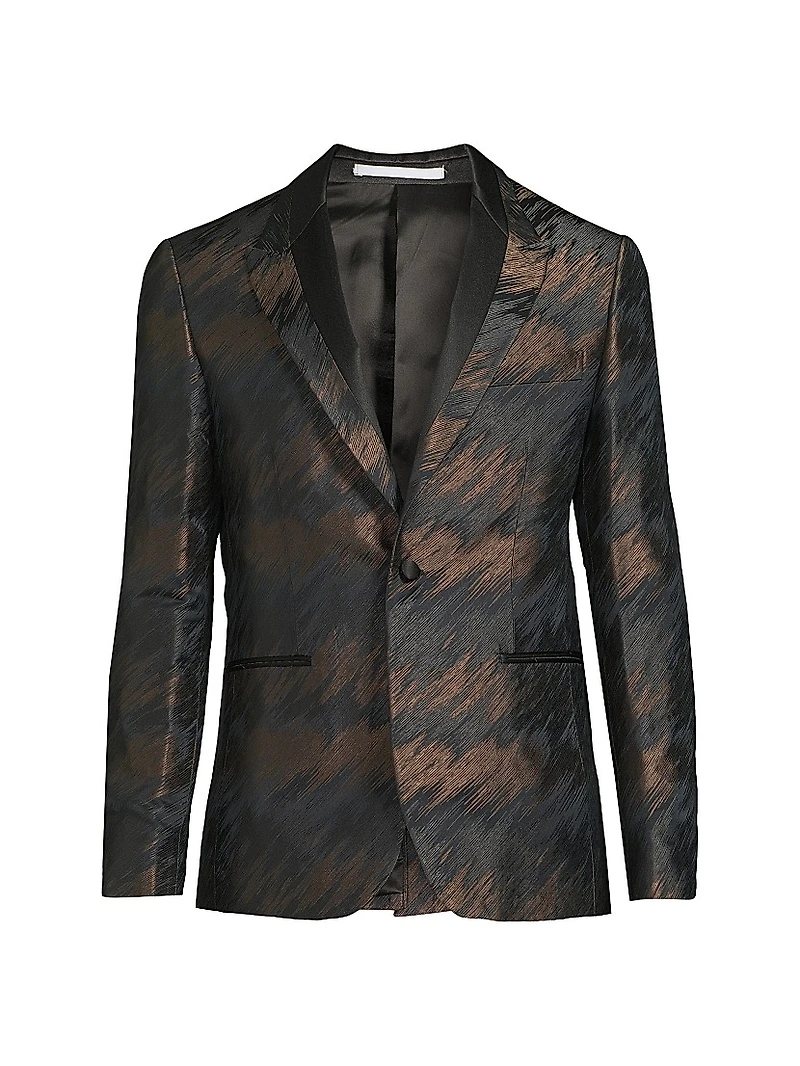 Abstract Silk-Blend Single-Breasted Dinner Jacket