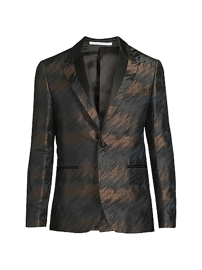 Abstract Silk-Blend Single-Breasted Dinner Jacket
