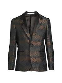 Abstract Silk-Blend Single-Breasted Dinner Jacket