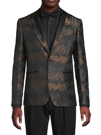 Abstract Silk-Blend Single-Breasted Dinner Jacket