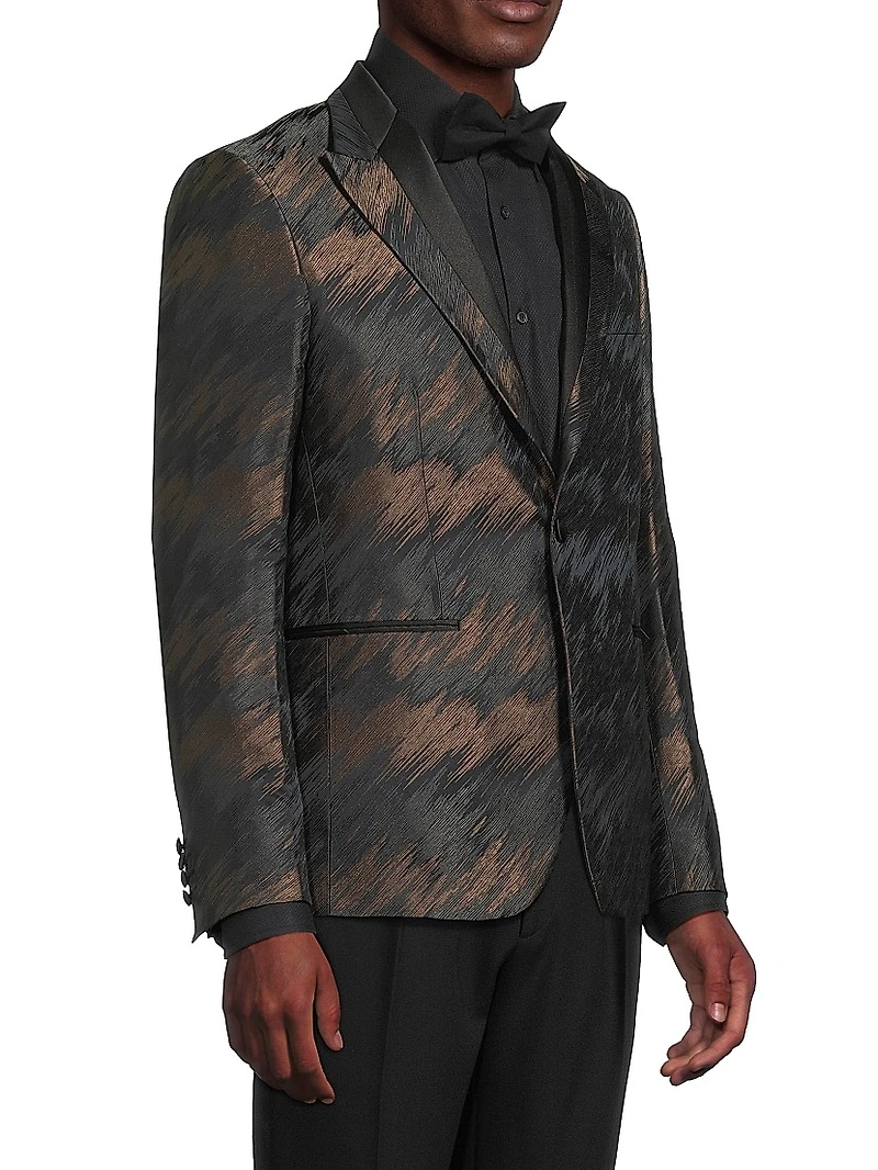 Abstract Silk-Blend Single-Breasted Dinner Jacket