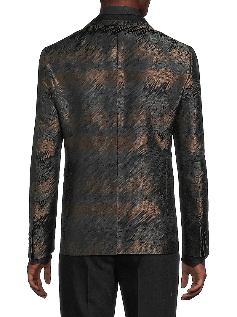Abstract Silk-Blend Single-Breasted Dinner Jacket