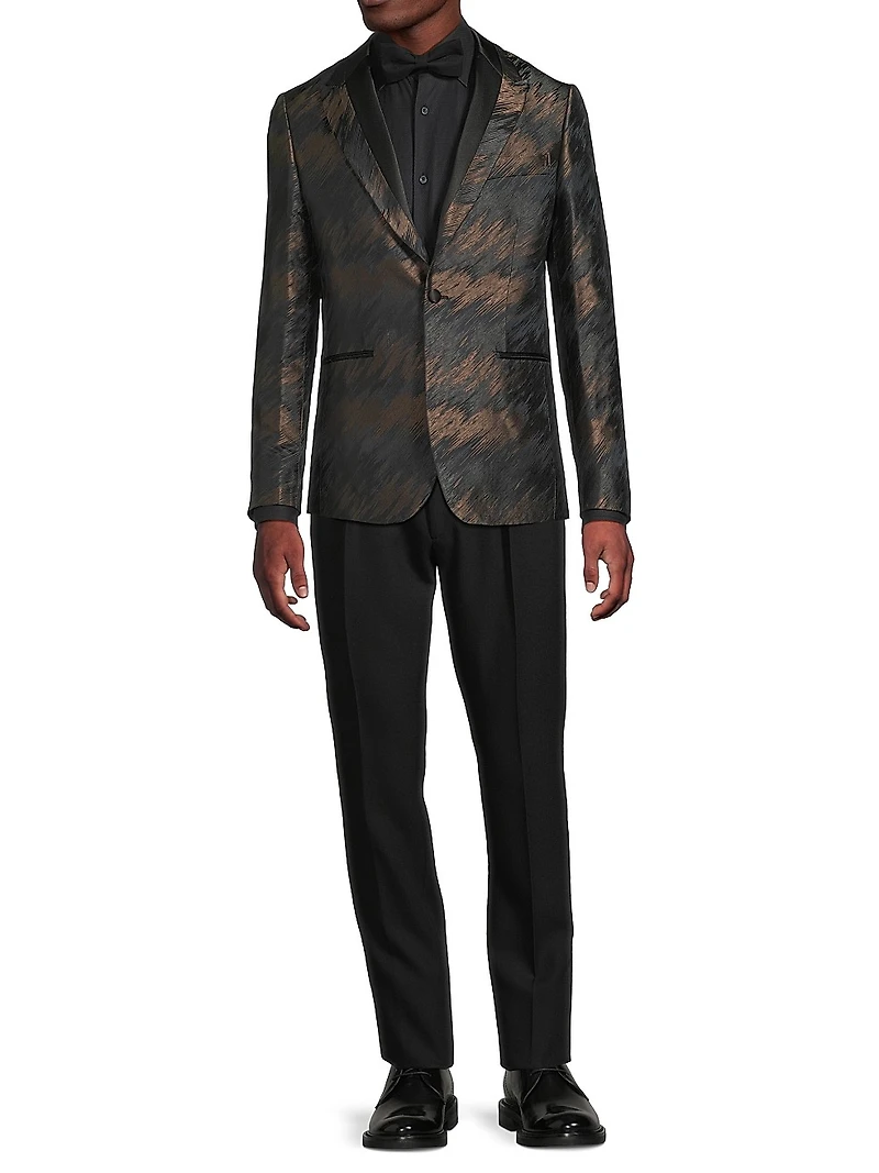Abstract Silk-Blend Single-Breasted Dinner Jacket