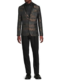 Abstract Silk-Blend Single-Breasted Dinner Jacket
