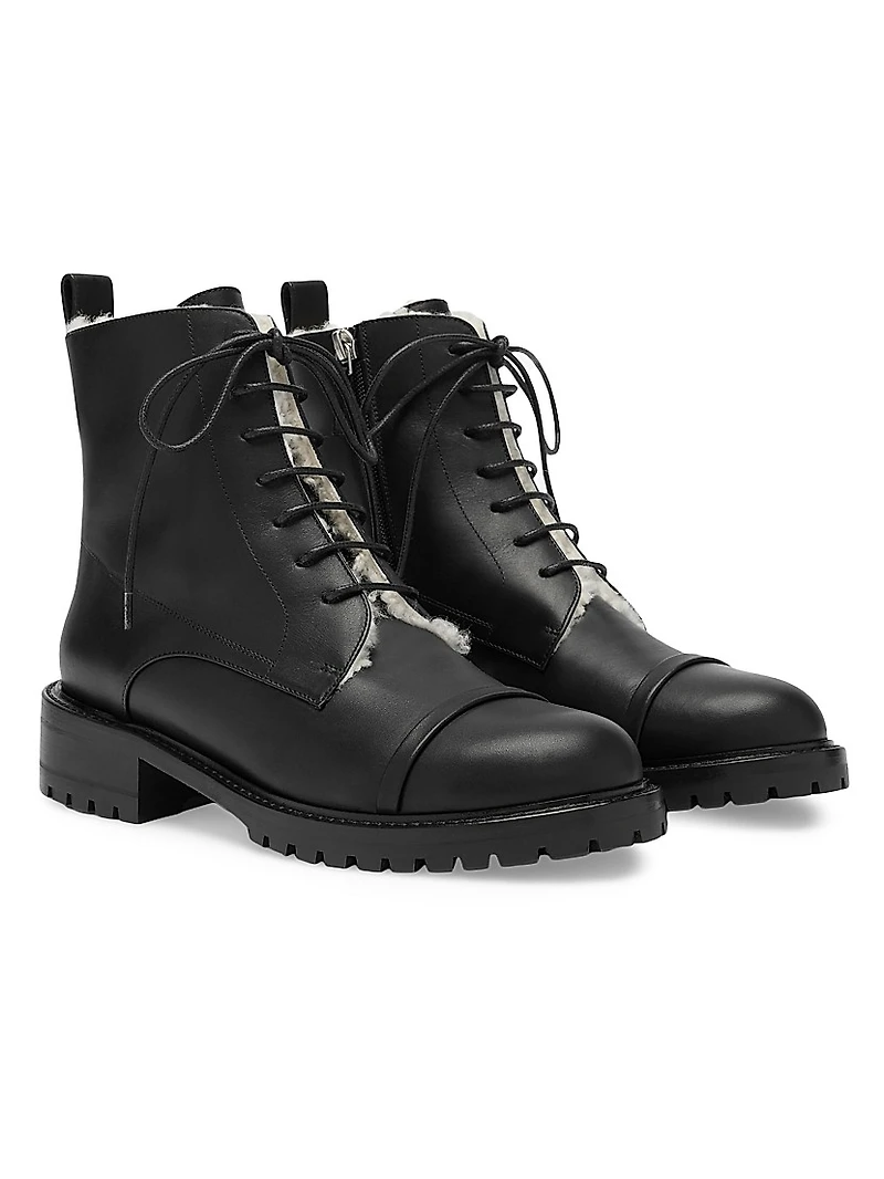 Miller Leather with Shearling Lining Combat Boots