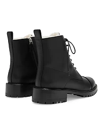 Miller Leather with Shearling Lining Combat Boots
