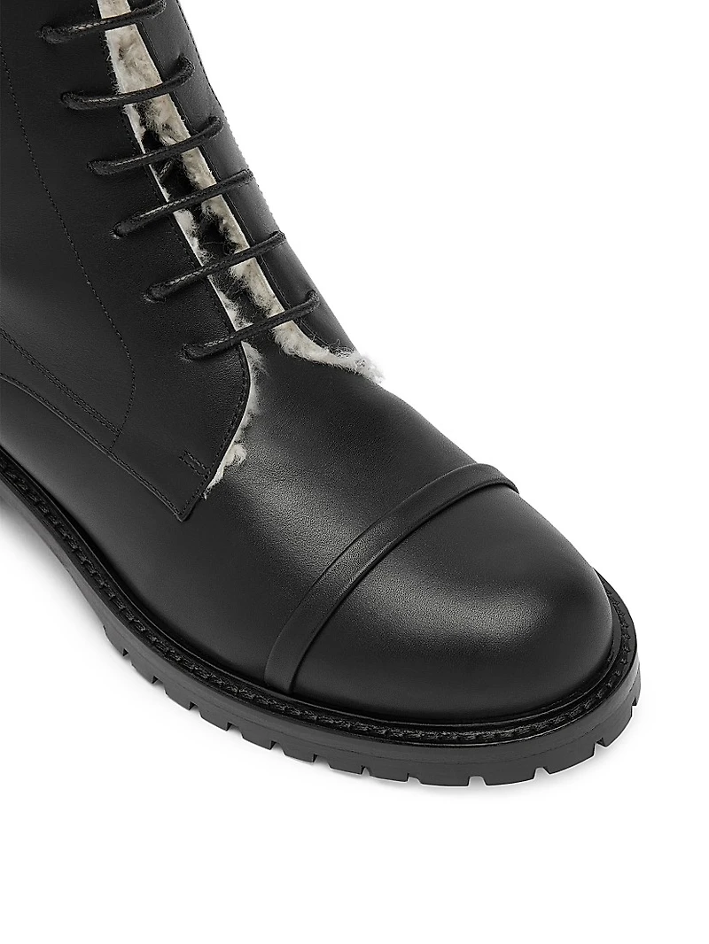 Miller Leather with Shearling Lining Combat Boots
