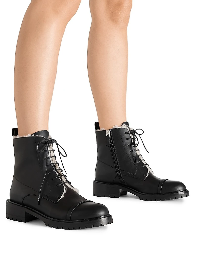 Miller Leather with Shearling Lining Combat Boots