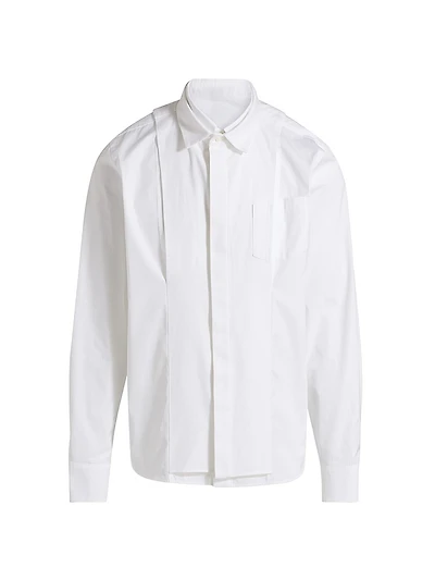 Cotton Poplin Button-Front Shirt