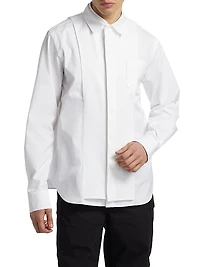 Cotton Poplin Button-Front Shirt