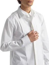 Cotton Poplin Button-Front Shirt