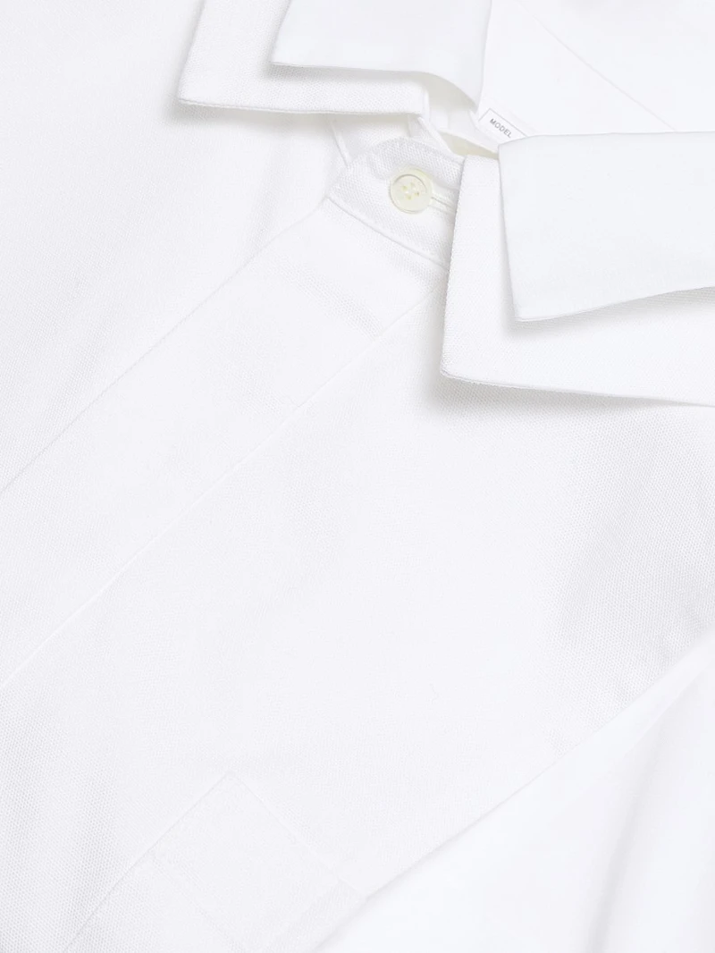 Cotton Poplin Button-Front Shirt