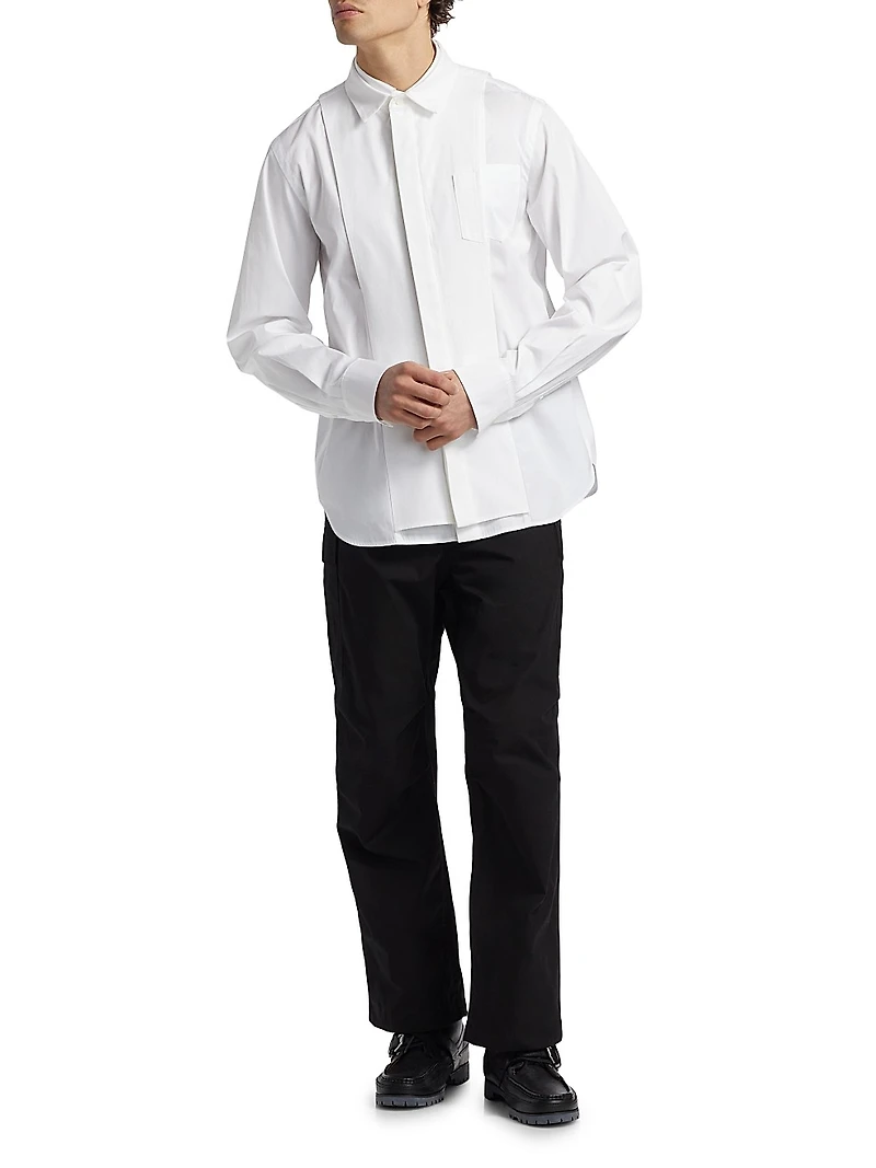 Cotton Poplin Button-Front Shirt