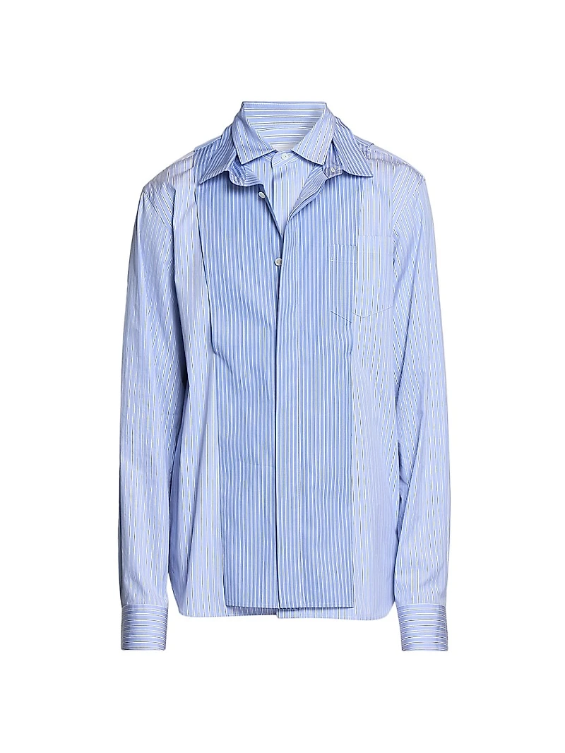 Layered Striped Cotton Poplin Shirt