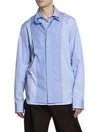 Layered Striped Cotton Poplin Shirt