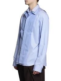 Layered Striped Cotton Poplin Shirt