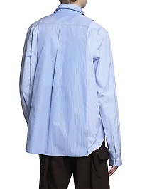 Layered Striped Cotton Poplin Shirt