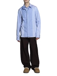 Layered Striped Cotton Poplin Shirt