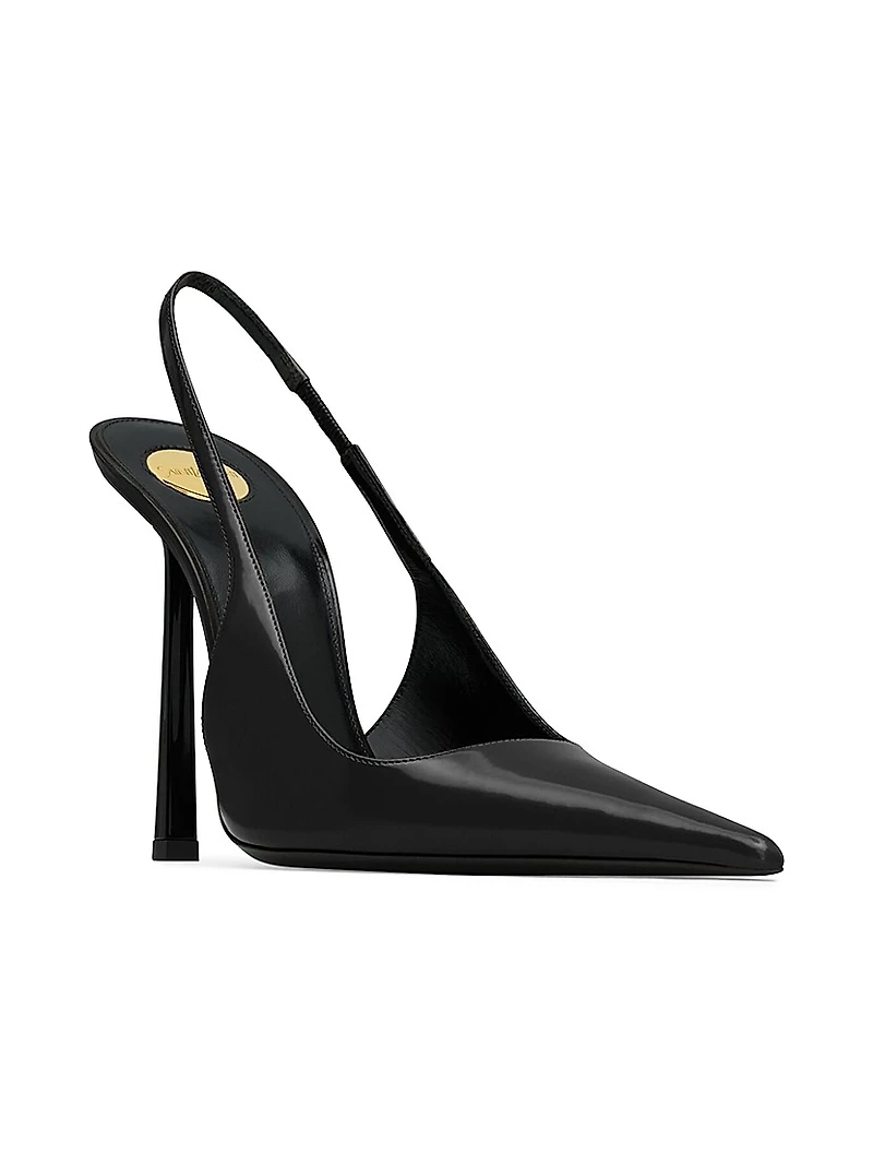 Vendome Slingback Pumps Glazed Leather