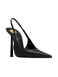 Vendome Slingback Pumps Glazed Leather